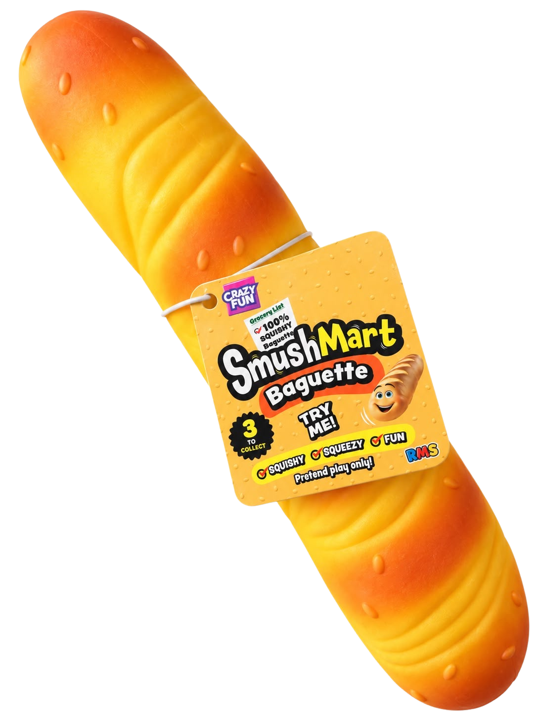 RMS CrazyFun SmushMart Baguette Foam Squeeze Toy Squishy Squeezable